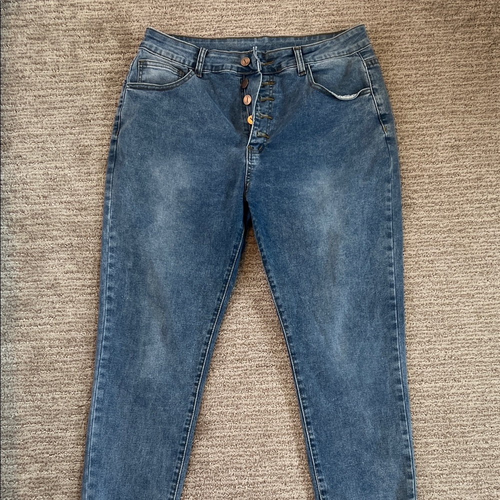 High Rise Blue Denim Jeans